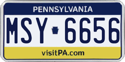 PA license plate MSY6656