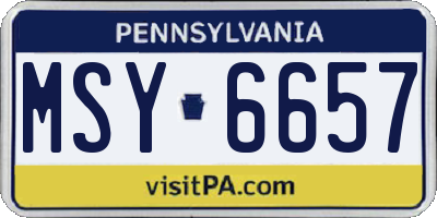 PA license plate MSY6657