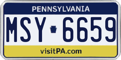 PA license plate MSY6659