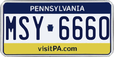 PA license plate MSY6660