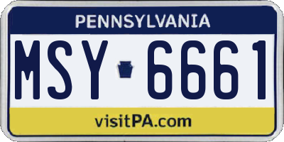 PA license plate MSY6661