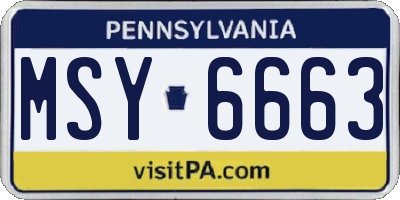 PA license plate MSY6663