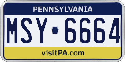 PA license plate MSY6664