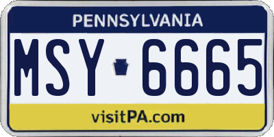 PA license plate MSY6665
