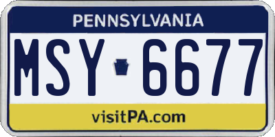 PA license plate MSY6677