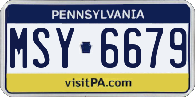 PA license plate MSY6679