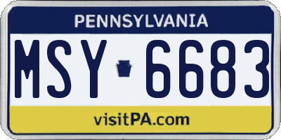 PA license plate MSY6683