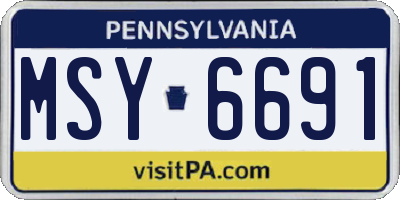 PA license plate MSY6691