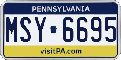 PA license plate MSY6695