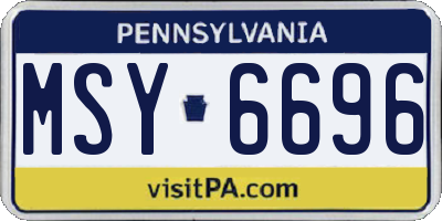 PA license plate MSY6696
