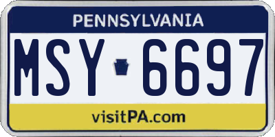 PA license plate MSY6697
