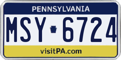PA license plate MSY6724