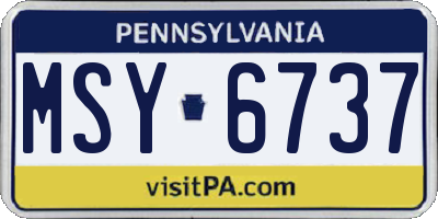 PA license plate MSY6737