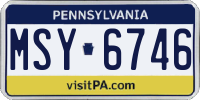 PA license plate MSY6746