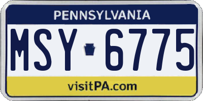 PA license plate MSY6775