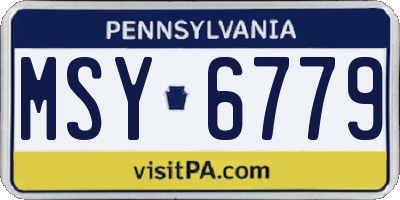 PA license plate MSY6779