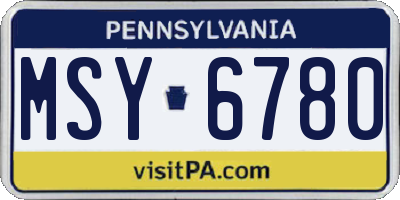 PA license plate MSY6780