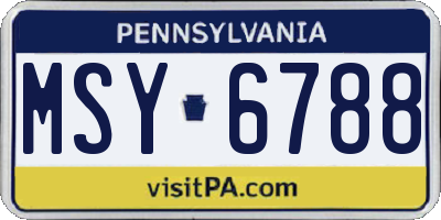 PA license plate MSY6788