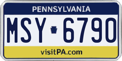 PA license plate MSY6790