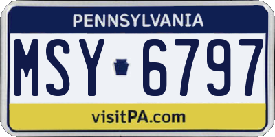 PA license plate MSY6797