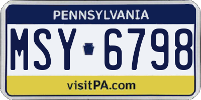 PA license plate MSY6798