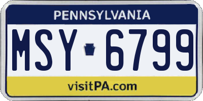 PA license plate MSY6799