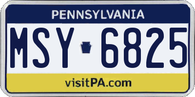 PA license plate MSY6825