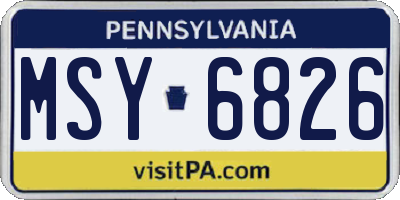 PA license plate MSY6826
