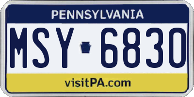 PA license plate MSY6830
