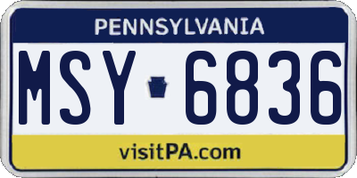 PA license plate MSY6836