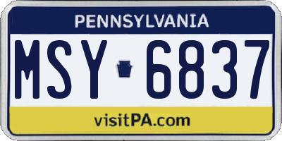 PA license plate MSY6837
