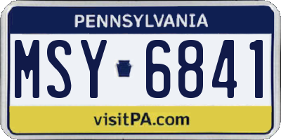 PA license plate MSY6841