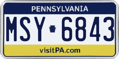 PA license plate MSY6843