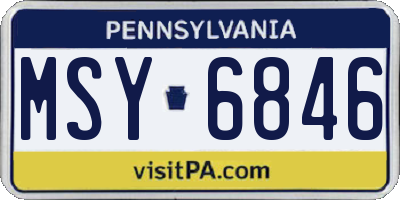 PA license plate MSY6846