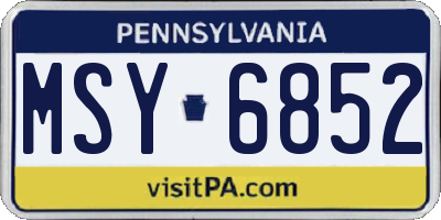PA license plate MSY6852