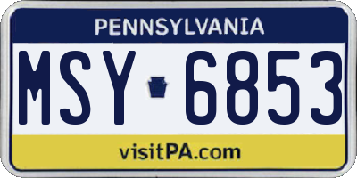 PA license plate MSY6853