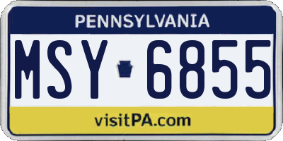 PA license plate MSY6855