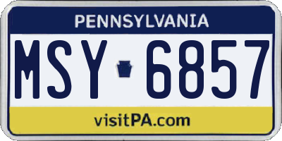 PA license plate MSY6857