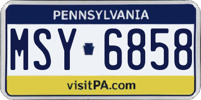 PA license plate MSY6858