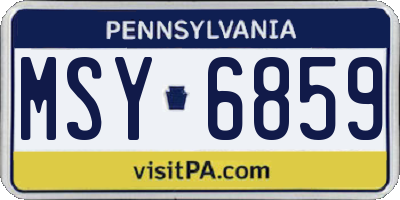 PA license plate MSY6859