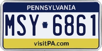 PA license plate MSY6861
