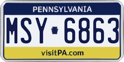 PA license plate MSY6863