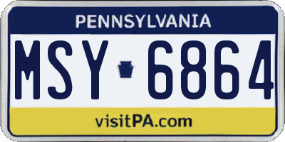 PA license plate MSY6864
