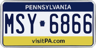PA license plate MSY6866