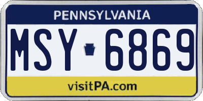 PA license plate MSY6869