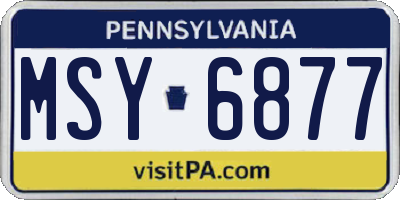 PA license plate MSY6877