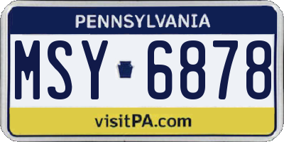 PA license plate MSY6878