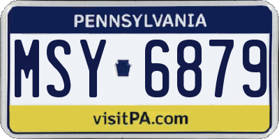 PA license plate MSY6879