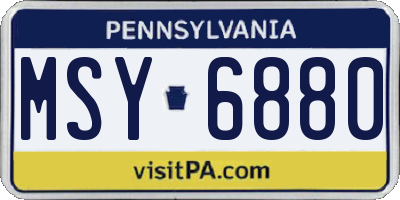 PA license plate MSY6880