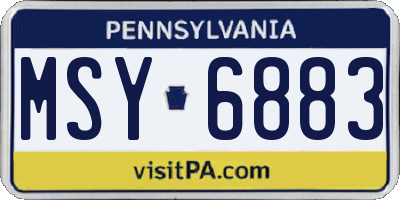 PA license plate MSY6883